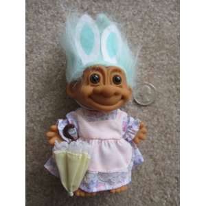   Girl Troll Wearing Easter Outfit and Bunny Ears, with Yellow Hair