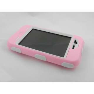 New Silicone skin + Hard case for iPhone 3G, 3GS Pink and White body 