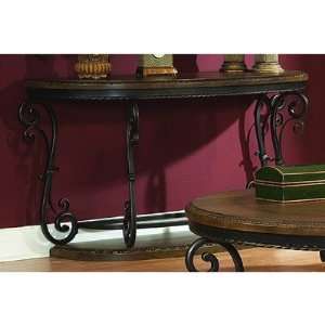    5552 Series Sofa Table with Metal Scroll Work