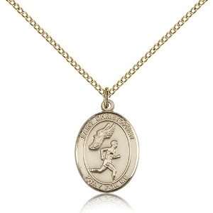  Gold Filled St. Christopher/Track&Field Pendant Jewelry
