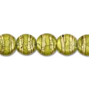   14x12mm Flat Oval Beads with Cracked Gold Foil Arts, Crafts & Sewing