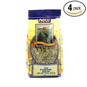  Now Foods Pumpkin Seed Raw, 1 Pound (Pack of 4): Health 
