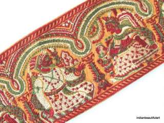 Yd Traditional Royal Embroidered Fabric Trim Ribbon  