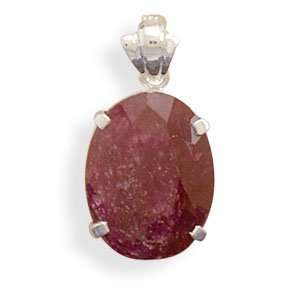  Oval Rough Cut Ruby Pendant Jewelry