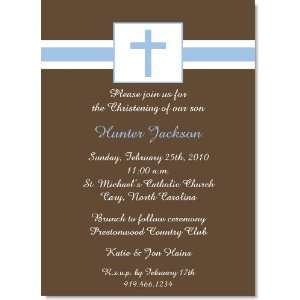  Blue Cross On Brown Baptism Invitations: Health & Personal 