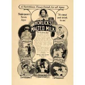  1905 Ad Horlicks Malted Milk Meat and Drink Lunch Meal 