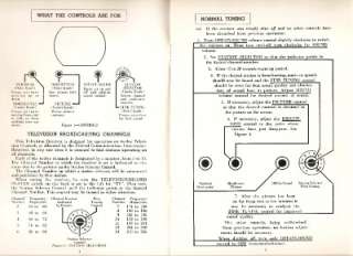 RCA Victor Eye Witness Television Model TC 125 Instruction booklet 
