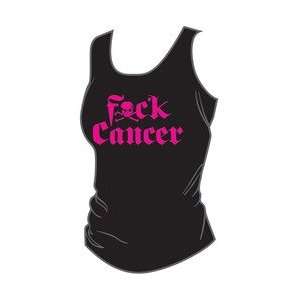  F   cancer Womens Tank Top Pink Black Lg 