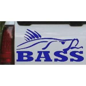 8in X 4.0in Blue    Bass Hunting And Fishing Car Window Wall Laptop 