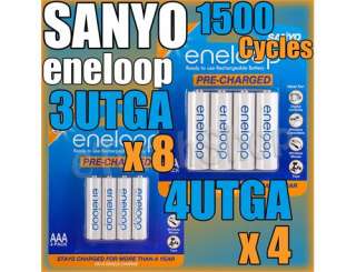 NEW SANYO Eneloop 8 AA + 4 aaa Rechargeable Battery  