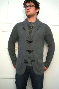OBEY TOWNSEND SWEATER CARDIGAN OSF302 GRAY S  