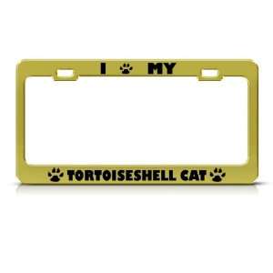  Tortoiseshell Cat Animal Metal license plate frame Tag 
