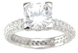 Sterling Silver Antique Princess Cushion Diamonique CZ Engagement Ring 