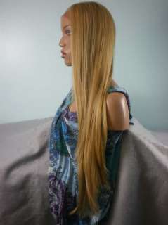 LONG LACE FRONT BLONDE SILKY STRAIGHT SYNTHETIC WIG  