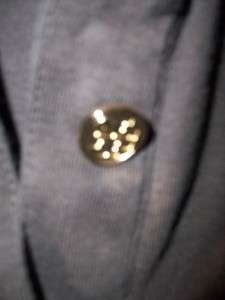 Tory Burch POLO SHIRT Short Sleeve Button Down Gold Logo Chocolate 