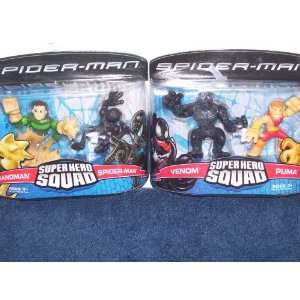  Spiderman Super Hero Squad Venom & Puma & Sandman & Spiderman 