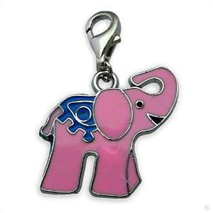 Beggar Charm Bracelet Pendant Elephant pink blue #9384, bracelet Charm 