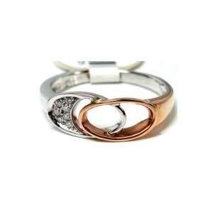    Amazing White and Rose 14 Karat Solid Gold Diamond Ring!: Jewelry