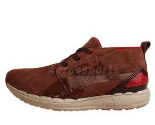 Puma Hawthorne Faas Mid Brown Suede Red 2011 Mens Running Casual Shoes 