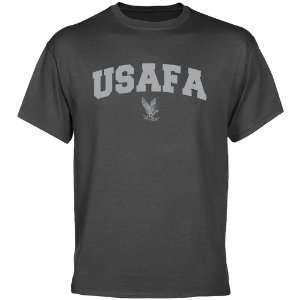  Air Force Falcons Charcoal Logo Arch T shirt: Sports 