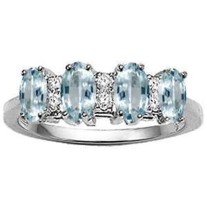  1.06 cttw Tommaso Design(tm) Genuine 4 Stone Aquamarine 