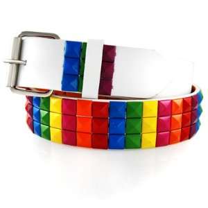   RAINBOW STUDDED SNAP ON BELT GOOD FOR ANY BUCKLES 3: Everything Else