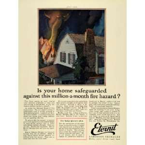  1925 Ad Eternit Asbestos Shingles Roofing Fire Safety 