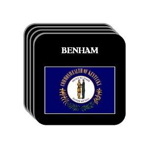 US State Flag   BENHAM, Kentucky (KY) Set of 4 Mini Mousepad Coasters