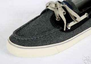 SPERRY Top Sider Bahama Grey Wool / Patent Womens Boat Shoes New 