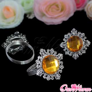   Gem Napkin Ring Serviette Holder Wedding Party Table Decor Hot Colors