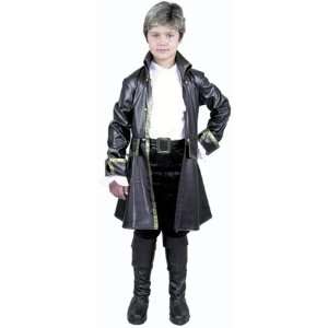  Kids Black Pirate Costume (Size:X large 12 14): Toys 