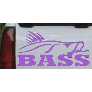 Purple 24in X 12.0in    Bass Hunting And Fishing Car Window Wall 