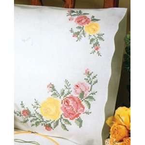    Tobin Stamped Pillow Case Pair Rose Classic Arts, Crafts & Sewing