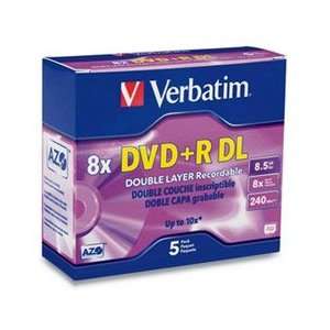 com Verbatim 5PK DVD+R DL 8X 8.5GB BRANDEDJEWEL CASE (Memory & Blank 
