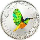 Togo 2010 Prism Green Sunbird 1000 Francs Silver Coin,Proof