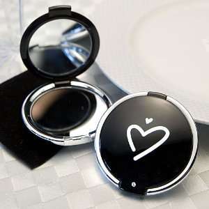  Baby Keepsake: Styling Black Heart Design Compact Mirror 