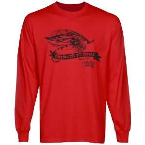  NCAA UNLV Rebels Tackle Long Sleeve T Shirt   Red: Sports 