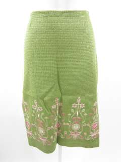 NWT Tocca Green Long Straight Floral Skirt Sz 8 $238  