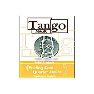   Folding Quarter Tango Coins Street Magic Tricks Money 