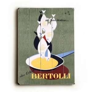  Vintage wood sign Italian Bertolli Seafood Cooking 30x40 