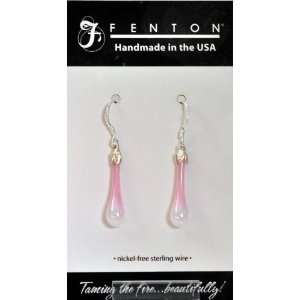  Fenton Art Glass   Rosalene Teardrop Earring: Jewelry