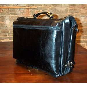  Black Calfskin Leather Garment Bag