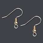 100 Surgical Steel Fishhook Earwires w Gold Ball & Coil