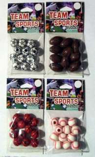 Jewelry BEADS 12pcs ~ 4 TEAM SPORT DESIGNS ~ U PICK  