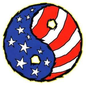  Jeral Tidwell   American Flag Yin Yang   Sticker / Decal 