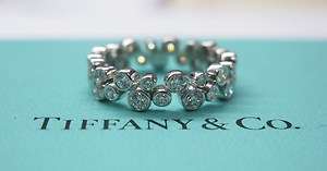 Tiffany & Co Platinum Bubbles Diamond Band Ring Sz 7 .96CT  