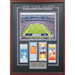 Time Super Bowl Champs Framed Giants Stadium w Replica Tickets 