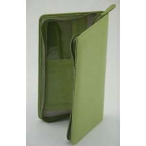  LIME GREEN ZIPPERED TRAVEL TICKET CASE.