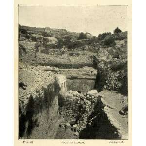 1898 Print Pool Siloam Ancient Ruins City David Jerusalem Isaiah Bible 