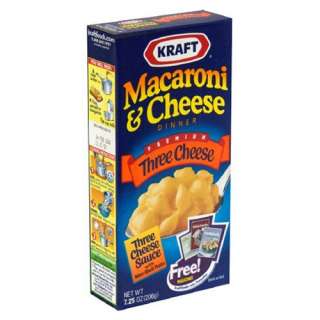 Kraft Macaroni and Cheese, Three Cheese, 7.25 Ounce Boxes (Pack of 24)
